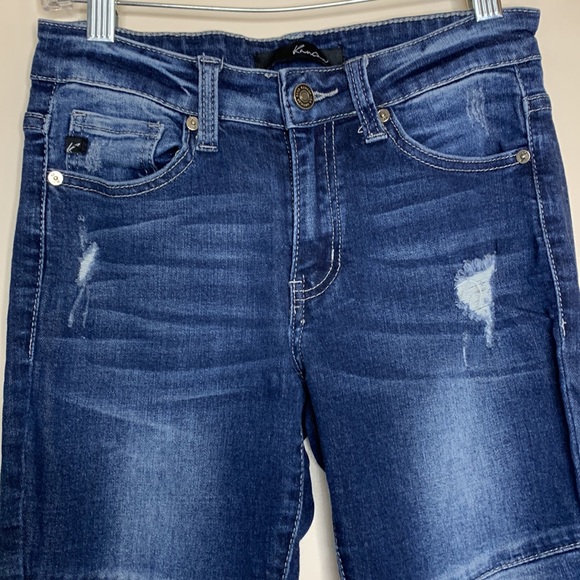 KanCan | Dark Denim Skinny Moto Jeans | Fitted Punk Rocker Jeana | Size 25 - Picture 3 of 11